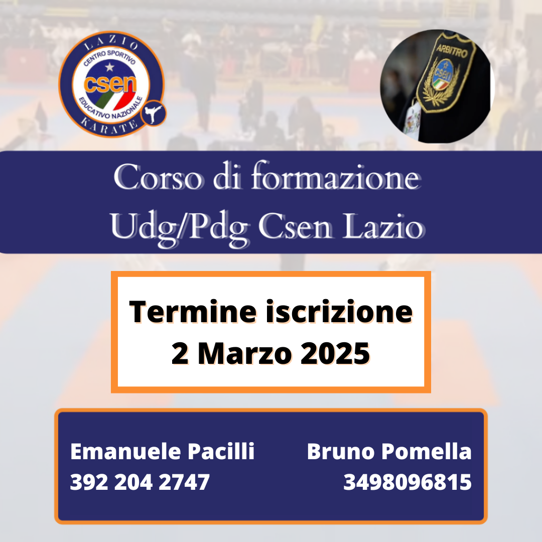 Nuovo corso csen per udg e pdg karate